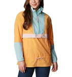 Columbia Women's Boundle Short Sleeve Trek Anorak Lightweight Windbreaker, Sunset Peach, Aqua Haze, Dusty Pink, XS