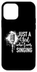Coque pour iPhone 12 mini Singer Microphone vintage Motif fleurs chantantes Opéra