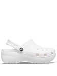 Crocs Classic Crocs Platform Clog Wedge - White, White, Size 6, Women