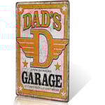 HKK  Pappas Garage Tenn Metallskylt Dekor Rolig Humor Pappa Far