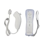 Manette Wiimote Controller Nunchuk pour Nintendo Wii Wii U Game Blanc + cas en silicone + sangle