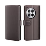 OnePlus 12 Plånboksfodral i Äkta Läder, Brun