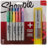 Sharpie Permanent Markers   Fine Point   Assorted Classic & Metallic   14 Count