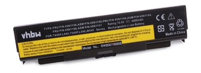 vhbw batterie compatible avec Lenovo ThinkPad W540 (20BHS0MD00), W540 (20BHS0ME00), W540 (20BHS0MF00) laptop (4400mAh, 11,1V, Li-Ion, noir)