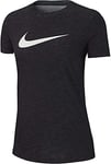 Nike Women Dri-FIT T-Shirt - Black/Heather/White, Large