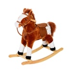 Gunghäst från 3 år Gungdjursleksak Neighing Brown 74x28x65cm för barn