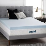 LUCID Surmatelas en Mousse à mémoire de Forme en Gel de 10,2 cm - Design ventilé - Ultra Pelucheux - Queen Size