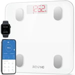 Renpho Digital Bathroom Weigh Scales Smart Body Weight Bluetooth Scale White