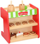Holzfarbe Marionette Wooden Toys – Cuisine pour Enfant avec vitrine et Machine à café – Set en Bois – 2 en 1