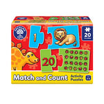 Orchard Toys Match and Count Jigsaws, Learn to Count from 1-20, Match Number and Picture, 20 in a Box, Educational, Number Skills for Kids Age 3+