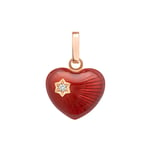 Faberge Heritage 18ct Rose Gold Diamond Red Enamel Heart Charm