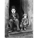 Silent Movie Still Charlie Chaplin The Kid Photo Large Wall Art Poster Print Thick Paper 18X24 Inch