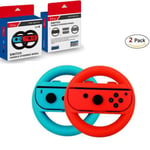 2*Volants pour Nintendo Switch Grips de poignée de roue pour Commutateur Joy-Con (Bleu et Rouge)