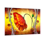 Impression sur Verre 120x80cm Tableaux Image Photo Fleur lignes marques