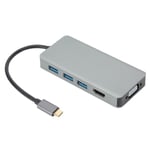 Hubb Adapter TypeC till HDMI Kabel VGA Konverter USB B0504 för Hemmakontor Monitor