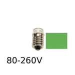 Grön LED signallampa T14x30 5lm E14 0,4W 80-260V