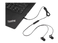 Lenovo Analog Gen 2 - Hörlurar med mikrofon - inuti örat - svart - för ThinkCentre M60q Chromebox M70s Gen 3 M70t Gen 3 ThinkPad P15v Gen 3 X1 Carbon Gen 11