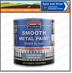 Granville Smooth Silver Metal Paint Direct To Rust No Primer Required 750ml
