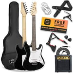 3rd Avenue XF 3/4 Size Electric Guitar Ultimate Kit with 10W Amp, Cable, Stand, Gig Bag, Strap, Spare Strings, Picks, Capo – Black