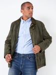 Crew Clothing Classic Wax Jacket, Olive Green