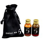 Chilli No. 5 - Travel-Size No. 5 - Travel-friendly Sriracha Sauce & Chilli Pizza Oil Set - 2 x 15ml Mini Bottles