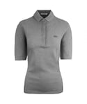 Lacoste Slim Fit Womens Grey Polo Shirt Cotton - Size Small