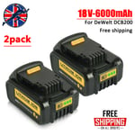 For DeWalt DCB184 XR 18V 6Ah Li-Ion Battery Slide DCB200 Twin Pack LED Indicator