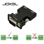 JCKEL 1080 P HDMI femelle vers VGA mâle avec câble adaptateur Audio Aux Jack convertisseur vidéo HD HDMI2VGA pour moniteur TV HDCP PS4 Xbox