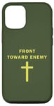 iPhone 12/12 Pro Front Toward Enemy – Christian Faith Military Cross of Jesus Case