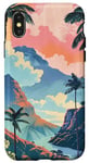 Coque pour iPhone X/XS Art graphique vintage Hawaï Beach Vaporwave
