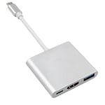 Maclean MCTV-840 Adaptateur USB-C - HDMI/USB 3.0 / Adaptateur de Haute qualité avec connecteur USB-C Permet d'étendre l'appareil avec des Ports supplémentaires