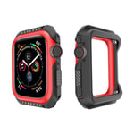 Apple Watch Series 4 44mm mjukt silikonplast skydds skal till klocka - Svart/ Röd