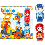 BLOKO – Coffret 50 avec 2 Figurines de Pompier et Policier – Dès 12 Mois – Fabriqué en Europe – Jouet de Construction Enfant 1er âge - 6 Versions – 503540