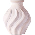 Dusty Deco Swirl Vase Stor, Hvit Keramikk