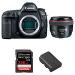 Canon EOS 5D Mark IV + EF 50mm f/1.2L USM + SanDisk 256GB Extreme PRO UHS-I SDXC 170 MB/s + LP-E6N | Garantie 2 ans