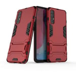 Wuzixi Case for Oppo Find X2 Neo. Sturdy and Durable, Built-in Kickstand, Anti-Scratch, Shock Absorption, Durable, Cover for Oppo Find X2 Neo.Red
