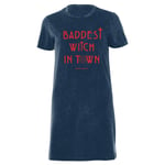 American Horror Story Baddest Witch In Town Women's T-Shirt Dress - Navy Acid Wash - XXL - Navy Acid Wash
