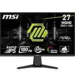 MSI MAG 275QF écran Gaming WQHD 27"- Dalle Rapid IPS 2560 x 1440, 180 Hz / 0,5 ms (GtG, Min.), 101% sRGB, Design sans Cadre, HDR Ready - DisplayPort 1.4, HDMI™ 2.0b