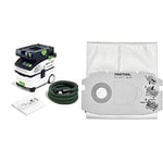 Festool 574835 Cleantec 240 Volt Mobile Dust Extractor & 498411 SC FIS-CT MIDI/5 Selfclean Filter Bag, 2.75 in*11.75 in*2.75 in