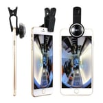 Super 235° Clip On Fish Eye Camera Lens Kits For Iphone Samsung Gold