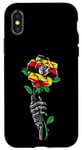 Coque pour iPhone X/XS Rose de l'Ouganda avec squelette drapeau ougandais racines Souvenir de l'Ouganda