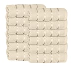 Lions 12-Piece Face Towel Bale Set, 500 GSM, 30x30cm, 100% Egyptian Cotton Premium Quality Flannel Face Cloths, Absorbent Soft Feel Towels (Cream)