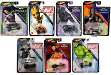Marvel Hot Wheels Blockbuster Heroes Character Diecast Cars Full Set of X7