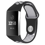 INF Fitbit Charge 3 Armband I Silikon Svart/grått - S Svart/grå