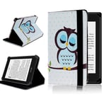 FINDING CASE Fit All-new Kindle Paperwhite Leather Cover(7th Generation,2015 Releases)-PU Leather Smart Shell Cover Case for Amazon Kindle Paperwhite 2015 E-reader Sleeping Owl