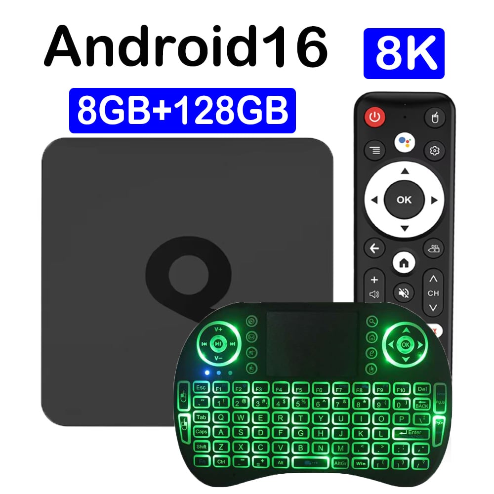 Q10 Smart TV Box Android 14 – 8K HDR10+, 4GB RAM E 64GB ROM, WiFi Dual, Bluetooth 5.0, Assistente Vocale E KODI Integrato