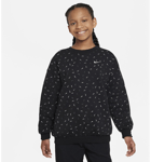 Nike Older Kids' (girls') Oversized Sweatshirt Sportswear Club Fleece Urheilu BLACK/WHITE
