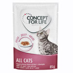 Concept for Life Outdoor Cats - Forbedret opskrift - Supplement: 12 x 85 g Concept for Life All Cats i gelé
