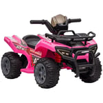 HOMCOM 6V Kids Electric Ride on Car Toddler Quad Bike ATV 18-36 months Pink