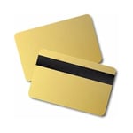 Plastkort i guld med magnetremsa, HiCo, 100-pack